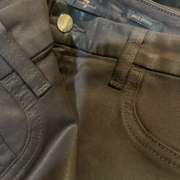 7 For All Mankind Jen7 Women's High Rise Skinny Fit Ankle Jeans faux leather - Picture 7 of 8